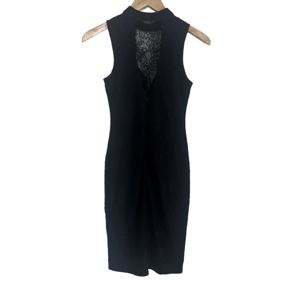 NWOT Kardashian Kollection for Lipsy Black Lace Lined Cocktail Dress Sequin 4 - Picture 8 of 10